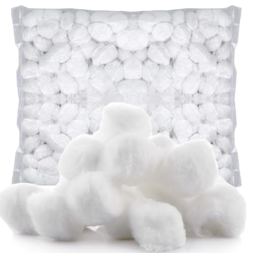 Vakly Cotton Balls [Pack of 2000] Medium 1 Inch Non-Sterile Absorbent 100% Cotton Prepping Balls for Make-Up, Nail Polish Removal, Applying Oil Lotion or Powder, Crafts