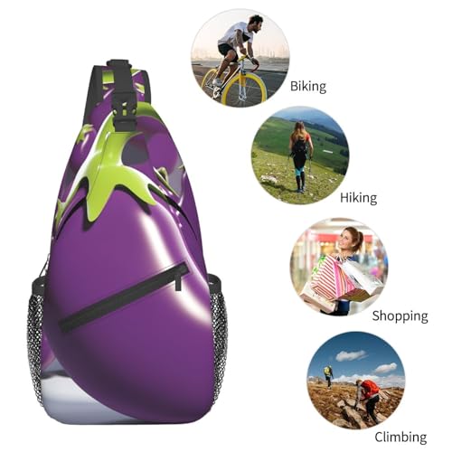 Mochila tipo sling negra unisex para viaje y senderismo miniatura 5