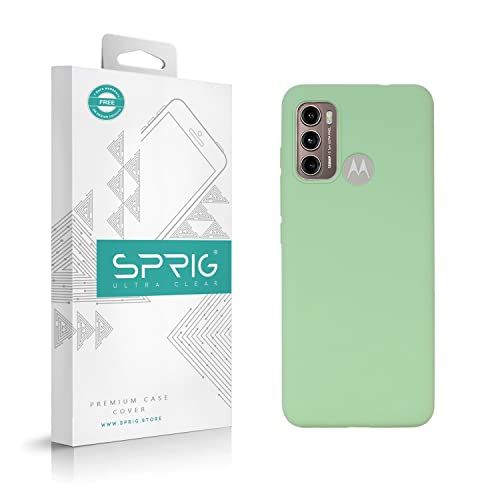 Image of SPRIG Compatible with Motorola G60 Liquid Silicone Premium Back Cover Drop Tested Shock Proof Mobile Case for Men, Women, Boys and Girls with Camera Protection (Mint Green)