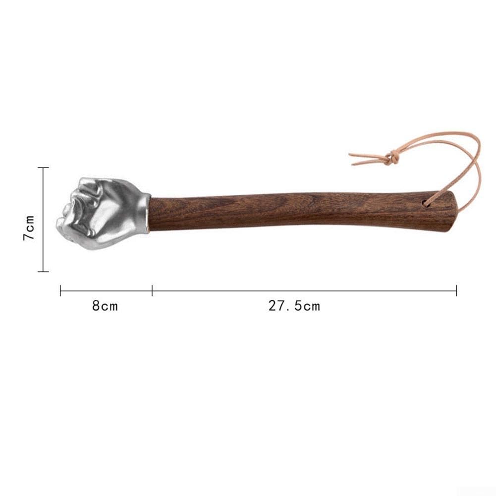 Marteau de poing décoratif en acier inoxydable avec poignée en bois antidérapante, outils à main, outil de quincaillerie pour les tâches légères (marteau de poing)