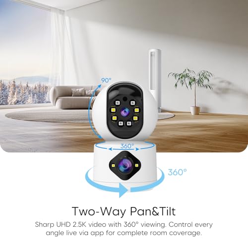 Image of VSTARCAM 2K+2K Cameras for Home Security Indoor, Dual Cameras, 360 Pan-Tilt, Color Night Vision, Motion Detection, Real-time Alerts, 2-Way Audio, Works with Alexa,Cloud & SD Card Storage(up to 256GB)