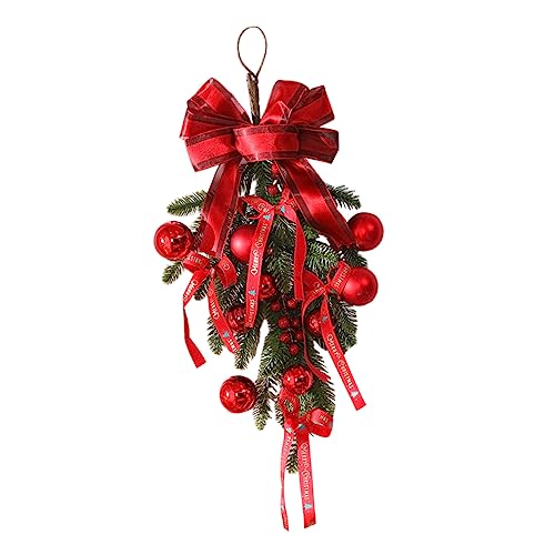 Beatifufu Guirnalda Navideña Teardrop Decorativa De Lazo para Colgar Puertas y Ventanas Decoración Festiva Reutilizable y Elegante para Crear Cálidos Navidad