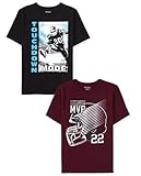 The Childrens Place Boys' Single Sports Short Sleeve Graphic T-Shirts,Multipacks, Touchdown Mode/MVP 2-Pack, Large