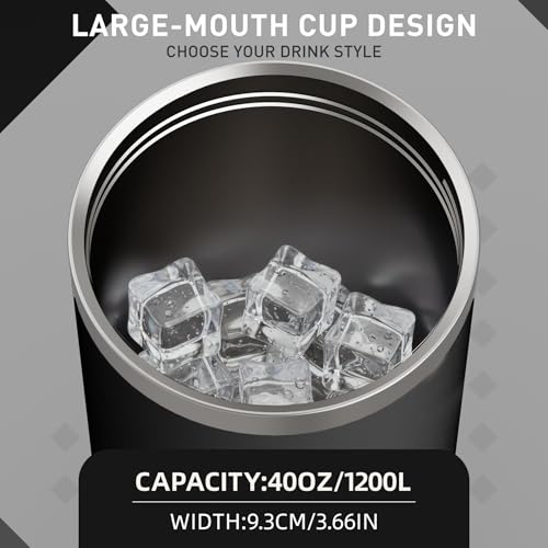 Image of SASEUM 40 oz Tumbler with Handle & Lid, Vacuum Insulated Travel Mug (Purple, 40 Ounces)