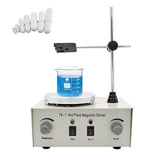 EOSAGA 79-1 Magnetism Stirrer Heating Mixer Hot Plate Magnetic Stirrer Machine with 7 PCS Stirrer Stir Bars Mixed Size Mixed Size 1000 ML
