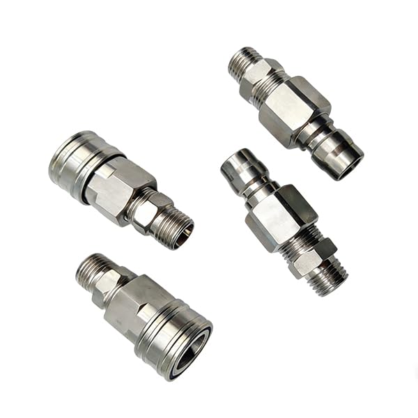 Raccord rapide M16-M14 pour mini pelleteuse avec 2 coupleurs mâles et 2 femelles