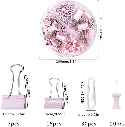 Set Cancelleria Ufficio 500 Pz In Oro Rosa - Puntine, Graffette, Clip E Bulldog - Foto 2