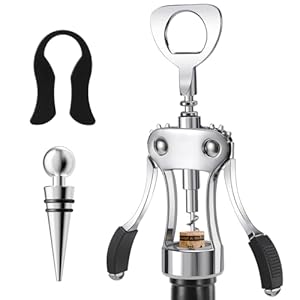 Korcci Flügelkorkenzieher Weinöffner mit Stopper, Cutter