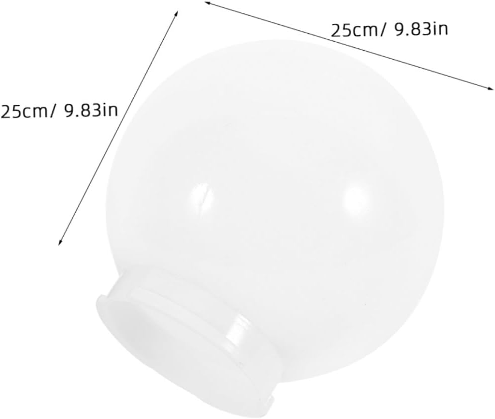 Angoily Spherical Lampshade 9.84 Inch White Acrylic Outdoor Light Cover for Wall Fixtures 2Pcs Easy Install