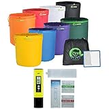iPower 5 Gallon 8 Set Herbal Bubble Hash Ice Essence Extraction Kit with Free Press Screen, Storage Bag, Portable pH Meter Water Quality Tester Pen, 0.01 High Accuracy/0-14 Measuring Range