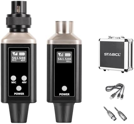 Wireless XLR Transmitter and Receiver with Carry Case, Profession...