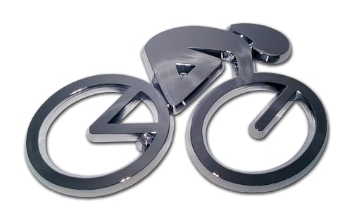 Image of Elektroplate Cycling OEM Chrome Emblem for Cars, Trucks, and All Auto | Universal Fit at 3.5 inch x 2.25 inch | Weatherproof