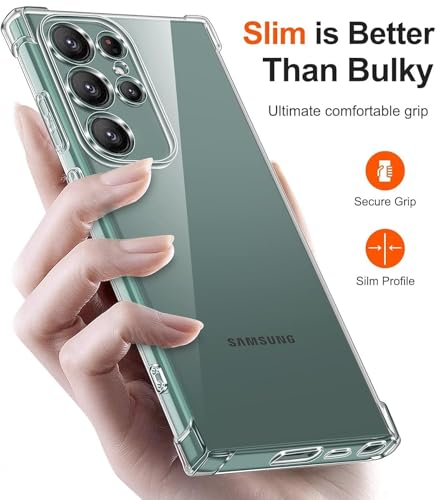 Image of BOXXO Flexible Back Cover for Samsung Galaxy S24 Ultra 5G | Back Cover Transparent Clear Shockproof Case Four Corner Protection | Slim Protective Mobile Phone Cover for Samsung S24 Ultra 5G