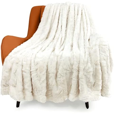 TOONOW Fuzzy Blanket Cozy Faux Fur Luxury Throw Blanket Cover