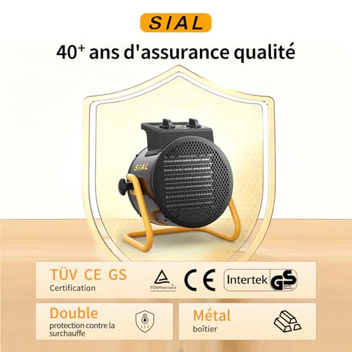 Chauffage industriel 3000W chaleur rapide en 3 secondes - 7