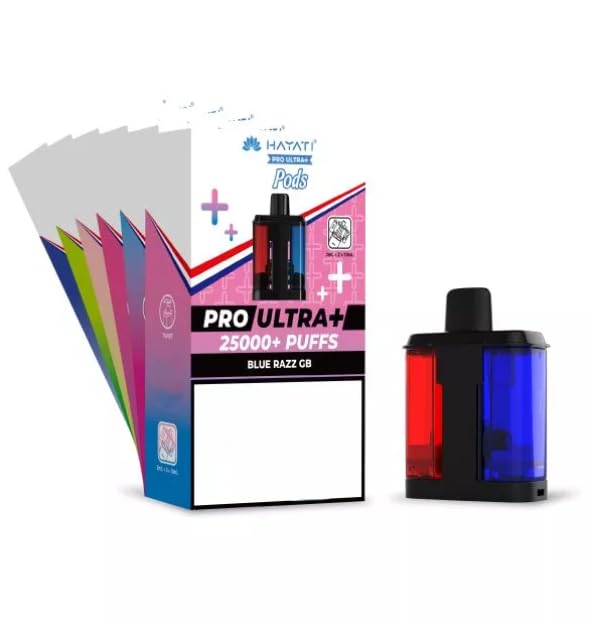 Hayati Pro Ultra+ 25k Pod Refillable25000 pods Long Lasting System Easy Install-Pack of 1 (Blue Razz Cherry/Blue Razz GB)