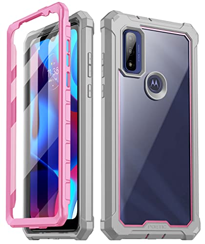 Poetic Guardian Series Case Designed for Motorola Moto G Pure 6.5 inch, Full-Body Hybrid Shockproof Bumper Cover with Built-in Screen Protector, Light Pink