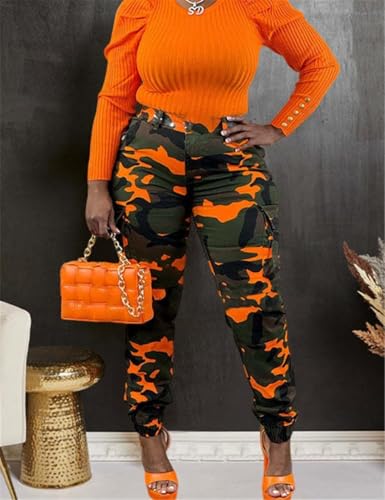 Women's Casual Cargo Camouflage Camo Pants with Pocket2