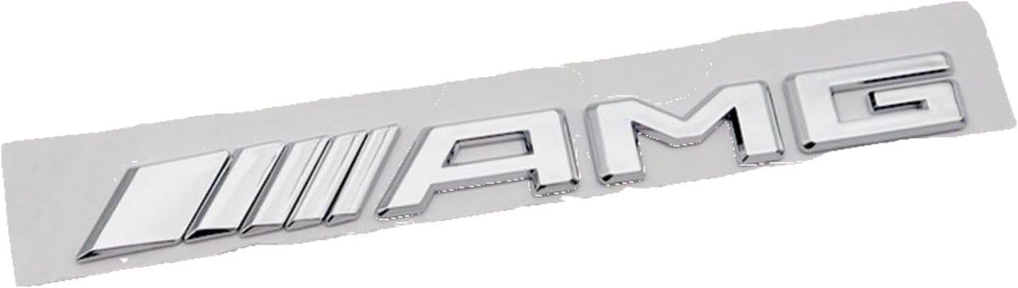 3D Letters Numbers Emblem for AMG E200 E300 Trunk Lid Chrome Shiny Black/Silvery Badge (Silvery AMG)