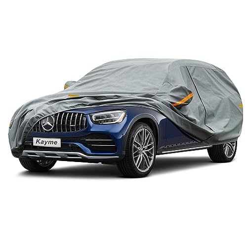 Kayme Heavy Duty SUV Car Cover Waterproof All Weather, Full Exterior Covers Sun Rain UV Protection. Universal Fit Mercedes-Benz GLE-Class, Audi Q7/Q8,