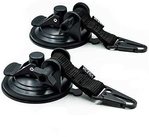 Wuudi Lot de 4 ventouses avec 4 crochets pour camping, camping-car, maison, atelier, support de bagages, bâches, tentes, tendeurs de voiture