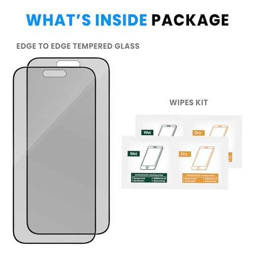 Image of FIRST MART Matte Tempered Glass for iPhone 14 Pro with Edge to Edge Coverage and Easy Installation Kit, Matte Finish, Pack of 2