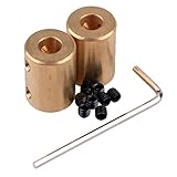 2pcs 7 x 7mm Motor Shaft Rigid Brass Sleeve Coupling Connector + Tighten Screws