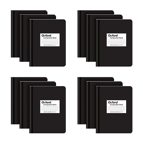 Carnet de composition Oxford 12 pack couverture noire pour le bureau et les cours