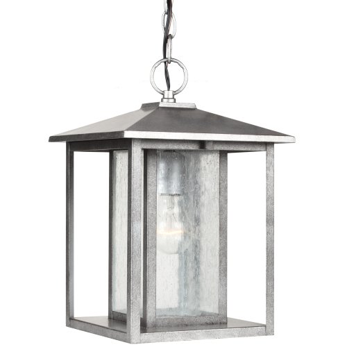 Black Friday - 60% OFF Sea Gull Lighting 62027-57 Hunnington One Light Outdoor Pendant, Weathered Pewter Finish