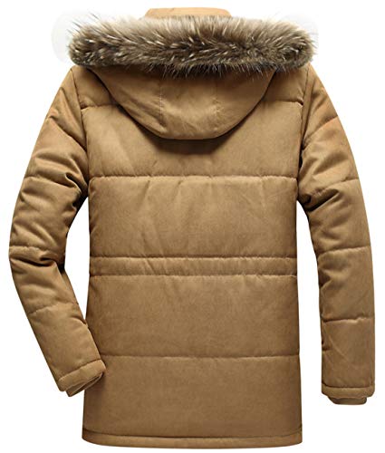 Image of chouyatou Men's Winter Removable Hooded Frost-Fighter Sherpa Lined Midi Packable Parka Jackets
