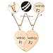 MJartoria BFF Necklace for 2 Split Heart Engraved Weirdo 1 Weirdo 2 Friendship Necklace Set Best Friends Forever Pendant