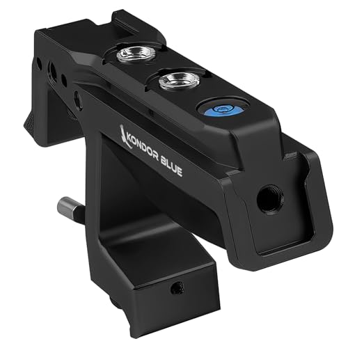 Image of KONDOR BLUE | Talon NATO Top Handle for Camera Cages | Quick Release NATO Clamp, Dual NATO Rails,3 /8-16 ARRI-Style and 1 /4-20 Anti-Twist Mounts, Dual Cold Shoes, Bubble Level, Built-In 4mm Hex | Black
