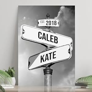 Personalized Crossroads Street Sign For Couples, Best Gift For Сouple, Custom Name And Date Vintage Street Sign Canvas Print, Christmas Gifts for her/him, Valentines Day Gift for Girlfriend/Boyfriend Personalized Crossroads Street Sign For Couples Best Gift For ouple Custom Name And Date Vintage Street Sign Canvas Print Christmas Gifts for herhim Valentines Day Gift for GirlfriendBoyfriend