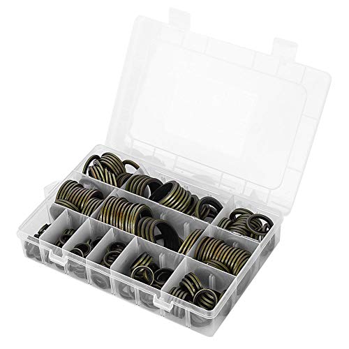 Watris Veiyi Anillo de aceite de drenaje, 240 unidades, surtido de anillos de sellado, 6-30 mm, anillos de sellado hidráulicos con labio de goma, anillos de sellado hidráulicos para conexión de