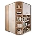 Produktbild Stella Trading CORNER Begehbarer Eckkleiderschrank für Kinder- & Jugendzimmer - Großer Kleiderschrank mit viel Stauraum in Eiche Sonoma Optik, weiß - 146 x 198 x 133 cm (B/H/T)