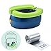 Vasino da Viaggio per Bambini, Sedile WC Portatile per Neonati, Bambini Piccoli, Viaggi All'aperto o Allenamento Vasino, Con 20 sacchetto di ricambio usa e getta (Blu verde)