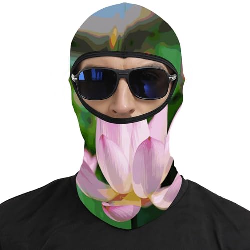 Pasamontaña térmico para hombre y mujer con estampado de loto, máscara facial para esquí, motocicleta y clima frío miniatura 3