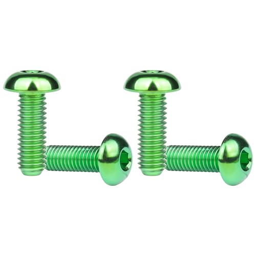 Image of Titanium Bolt M3 8 10 12 15mm Allen Key Head Screws for Bicycle Pack of 4 (Green, M3x15mm)