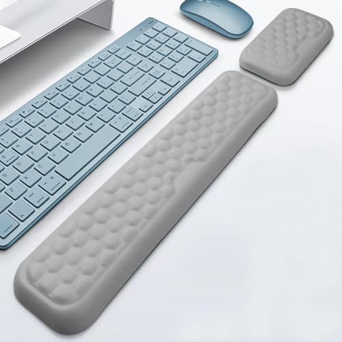 Image of ZORBES Desktop Forearm Support & Wrist Rest, Set of 2Pcs Memory Foam Forearm and Wrist Rest for Home, Office, Ergonomic Honeycomb Textured Design, Relieves Hand Strain & Shoulder Pressure