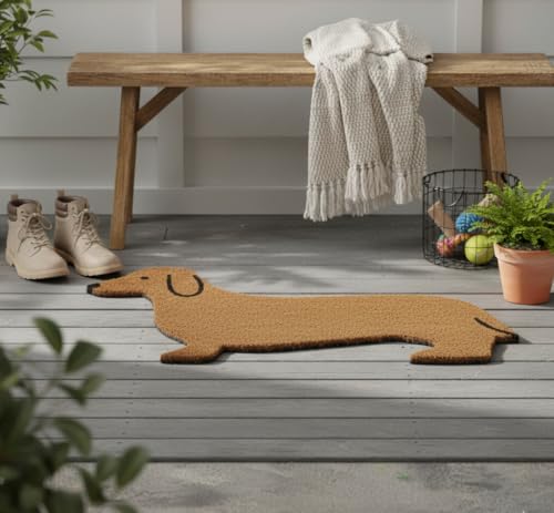 Paillasson en Forme de Teckel Marron 18x30 Abbott Collection