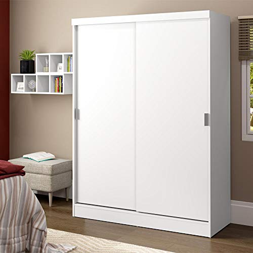 Guarda-roupa Solteiro Madesa Luke 2 Portas de Correr de Madeira - Branco