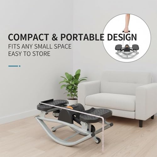 Image of Low-Impact Lateral Rocking Home Stepper - Compact Portable Cardio Machine for Knees & Joints, Side-to-Side Motion Fitness Trainer for Home Gym