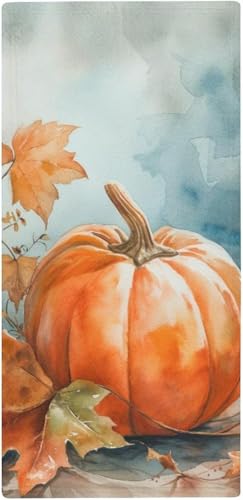 フェイスタオル 薄手 かぼちゃの水彩画 タオル 吸水 速乾 ふわふわ 柔らか肌触り イラストアート フェイシャルタオル 洗顔タオル 大判 家庭用、ホテル、業務用、スポーツなどにも最適 四季通用 73x35cm