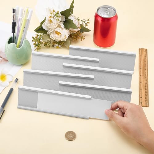 FINGERINSPIRE 6 Stück Namensschildhalter Aus Aluminium 180x31x53mm Platin Für Schreibtisch Büro Leere Namensschilder Für Besprechungsräume Oder Andere Geschäftliche Veranstaltungen