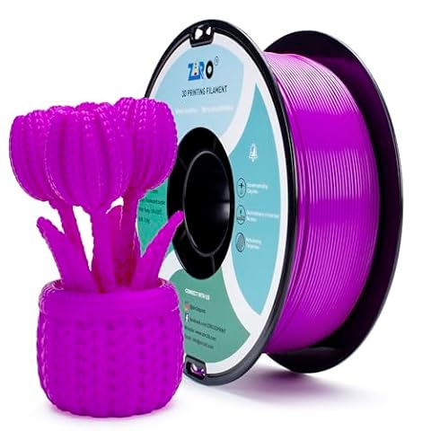 ZIRO PLA Filament 1.75mm, 3D Printer Filament PLA Fluorescence Series 1.75 1kg (2.2lbs), Dimensional Accuracy +/- 0.03mm, Fluo Purple