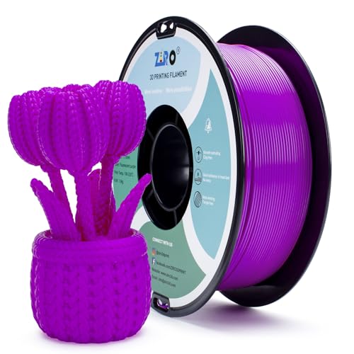 ZIRO PLA Filament 1.75mm, 3D Printer Filament PLA Fluorescence Series 1.75 1kg (2.2lbs), Dimensional Accuracy +/- 0.03mm, Fluo Purple