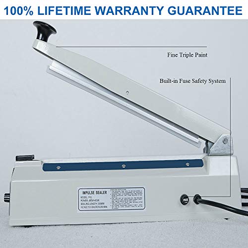 Linsnfield Sealer Pro, Patented 8-Inch Impulse Heat Sealer, 2-Mm Sealing Width Super Heavy Duty Bag Sealing Machine With Extra 2 Replacements, 1Fuse Included, White #TOP5