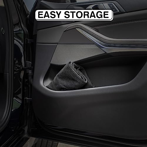 Image of 2pcs Universal Waterproof Car Seat Covers Black - Automotive Seat Cushion for Sedan SUV Truck Front OR Rear Seats - Anti Slip Car Seat Protector Suit for After Yoga Gym Hiking Running Sport