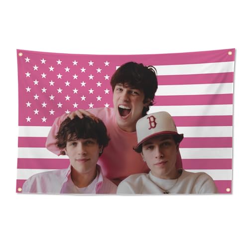 TIMIBUGER Sturniolo Triplets Flag Pink 3x5ft With 4 Brass Grommets Pink American Flag Tapestry Sturniolo Merch