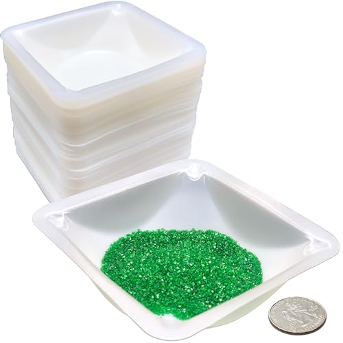 Pure Ponta MDO-AZOC-1030 Weigh Boats Medium - 125 Pack 100Ml Plastic Disposable Trays For Scale, Square Weighing Dishes For Powder Weight, Epoxy, Food Sample Tray - Pour Boat, Anti-Static Polystyrene Lab Dish cover